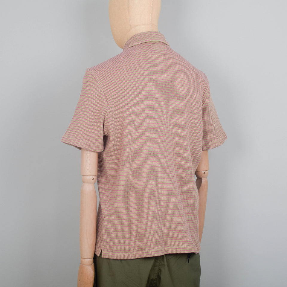 Universal Works Newlyn Polo S/S - Fluro Stripe Summer Oak
