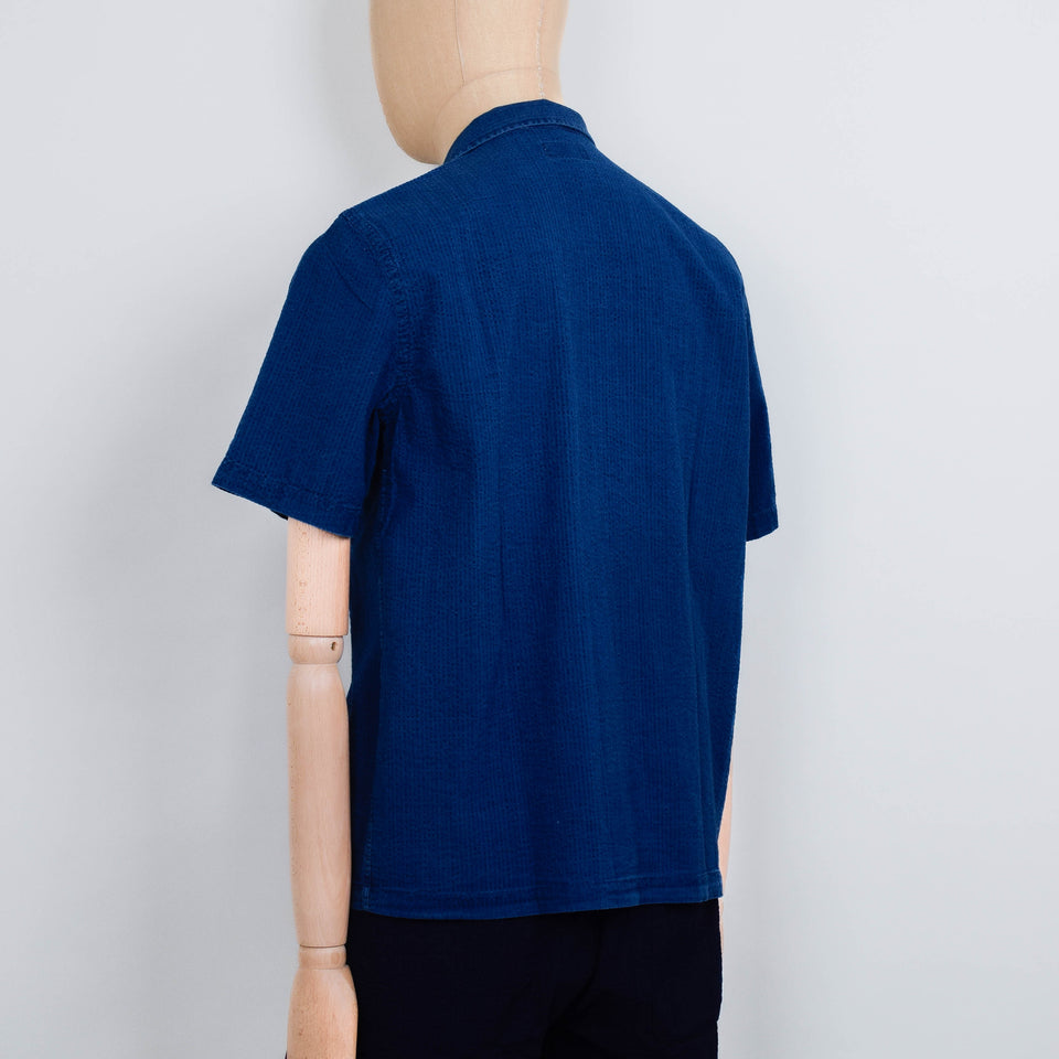 Universal Works Road Shirt Seersucker - Washed Indigo