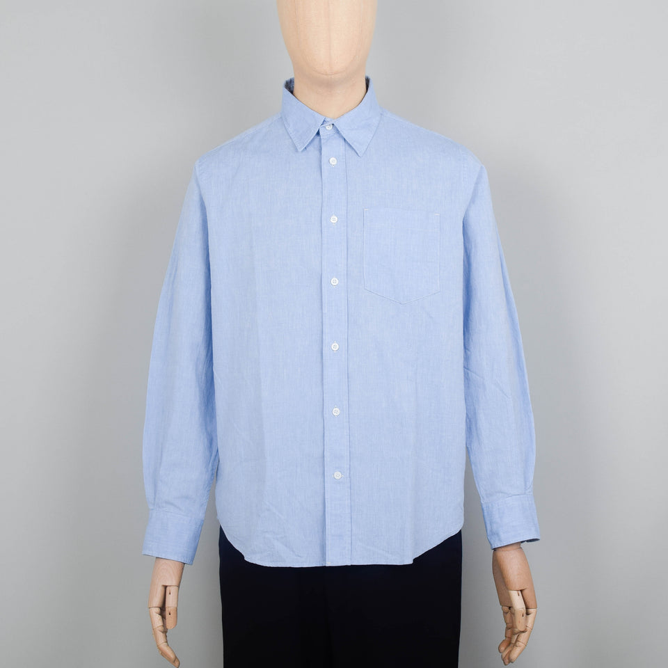 Norse Projects Algot Relaxed Cotton Linen Shirt - Pale Blue
