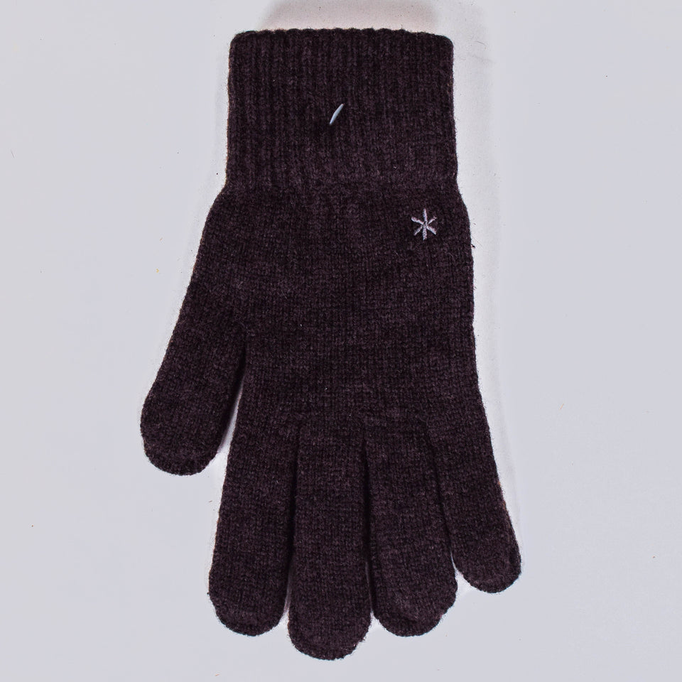 Snow Peak Washable Wool Knit Gloves - Dark Brown