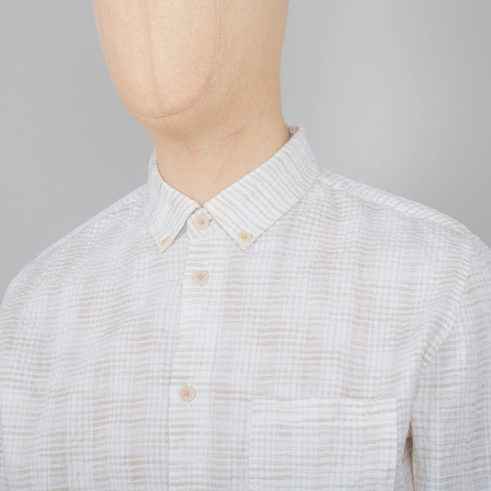 Folk Relaxed Fit Shirt - Natural Crinkle Stripe