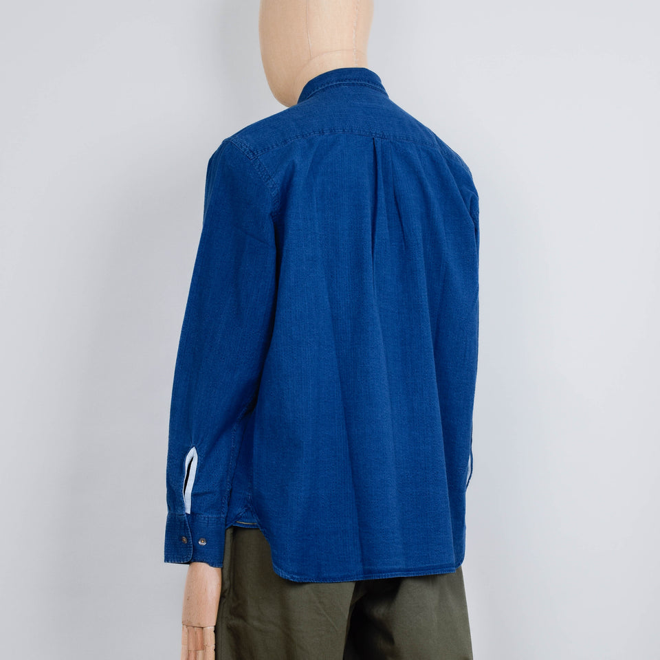 Universal Works Lazy Day Shirt Seersucker - Washed Indigo