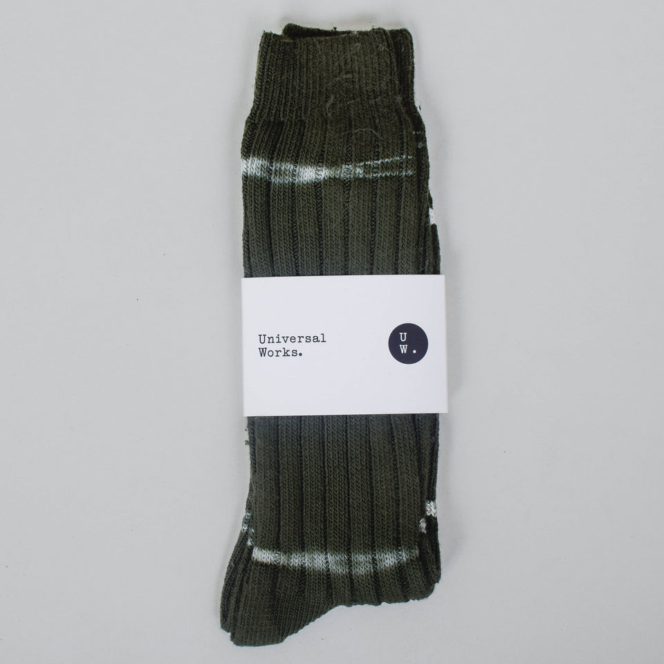 Universal Works Tie Dye Sock - Olive