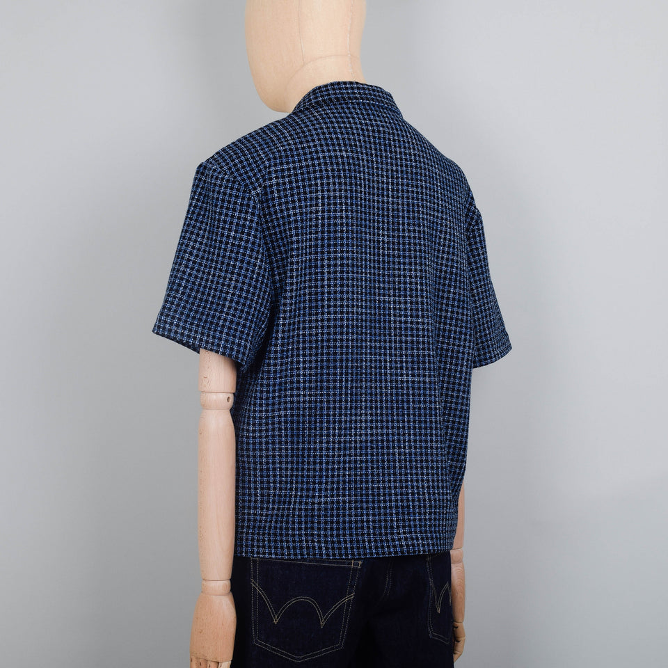 Edwin Saga Shirt Dobby Check - Blue/Black