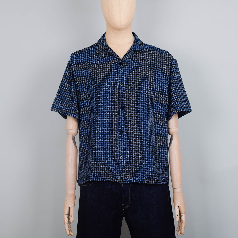 Edwin Saga Shirt Dobby Check - Blue/Black