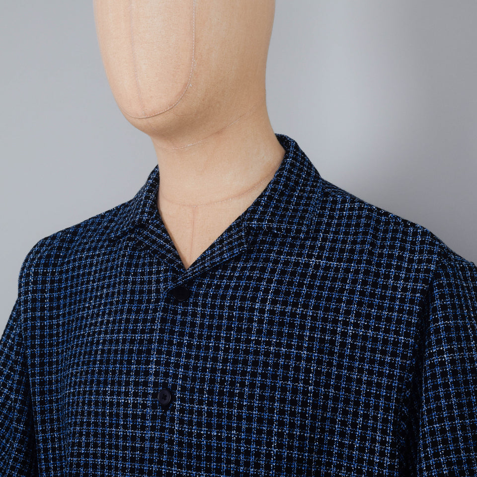 Edwin Saga Shirt Dobby Check - Blue/Black