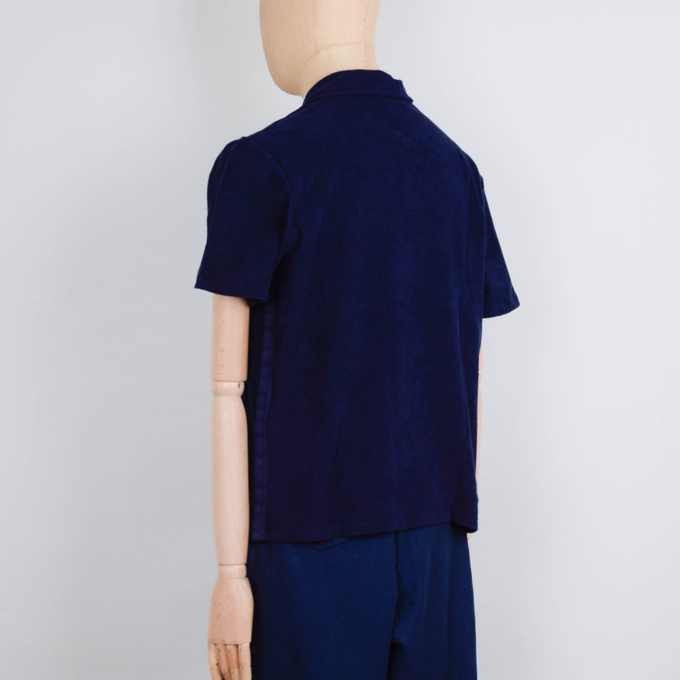Universal Works Newlyn Polo Lightweight Terry - Bright Navy