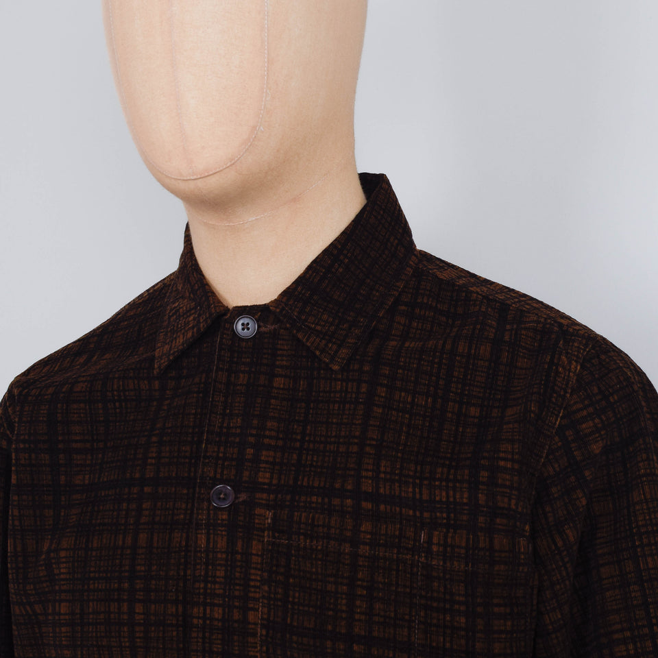 Universal Works Uniform Jacket Cord Seersucker - Brown Check