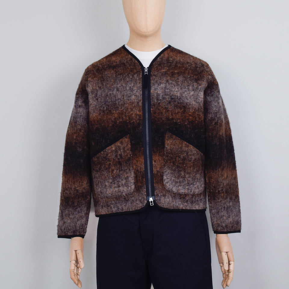Universal Works Zip Liner Jacket Ombre Fleece - Brown
