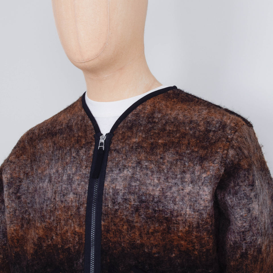 Universal Works Zip Liner Jacket Ombre Fleece - Brown