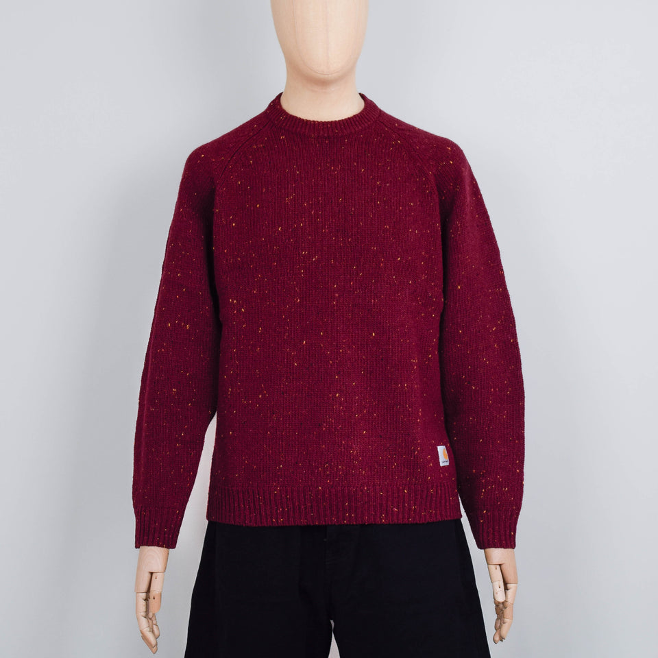 Carhartt WIP Anglistic Sweater  - Speckled Malbec