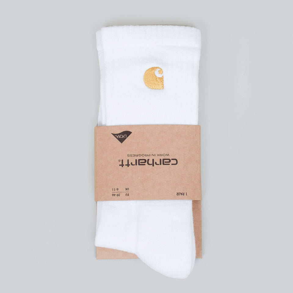 Carhartt WIP Chase Socks - White/Gold