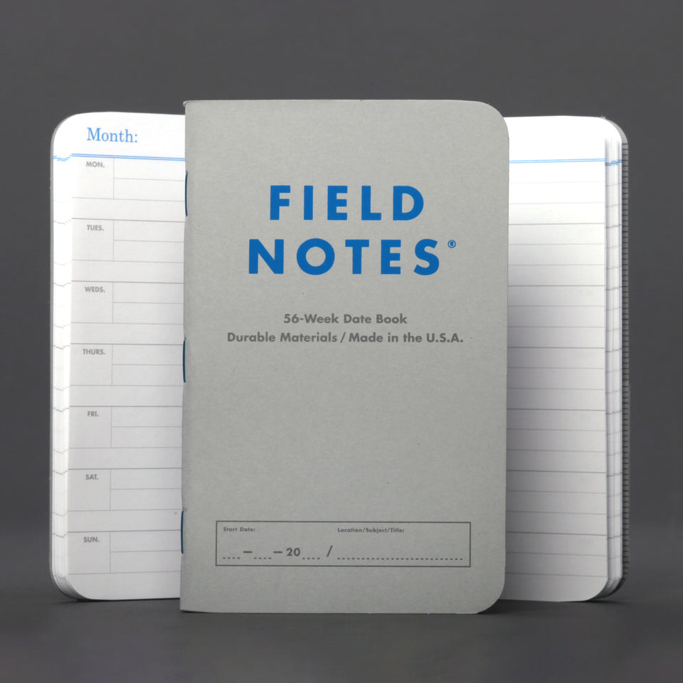 Field Notes Index: 56 Page Ledger and Date books - Blue/Green