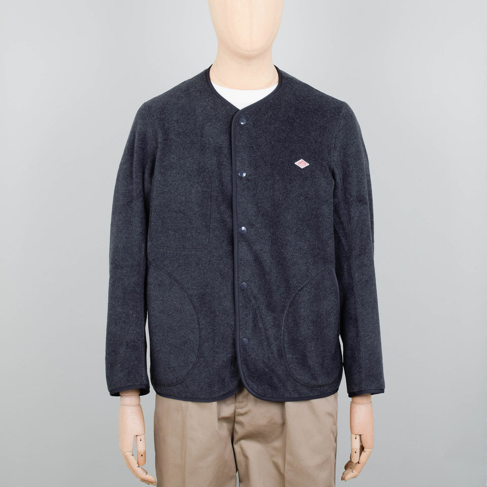 Danton Fleece Collarless Jacket JD-8939 - Charcoal Grey
