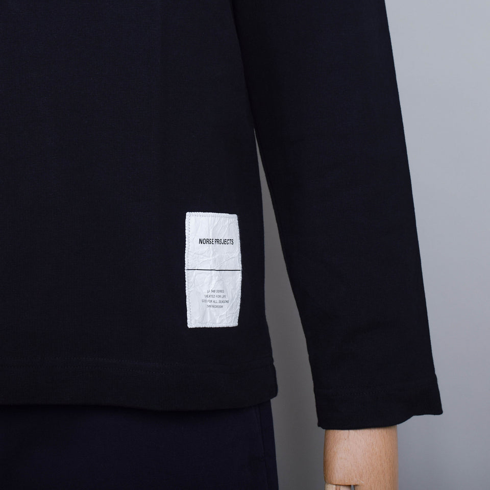 Norse Projects Holger Tab Series Logo LS T-Shirt - Black