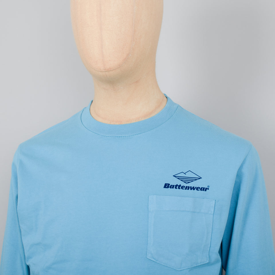 Battenwear Team L/S Pocket Tee - Aqua