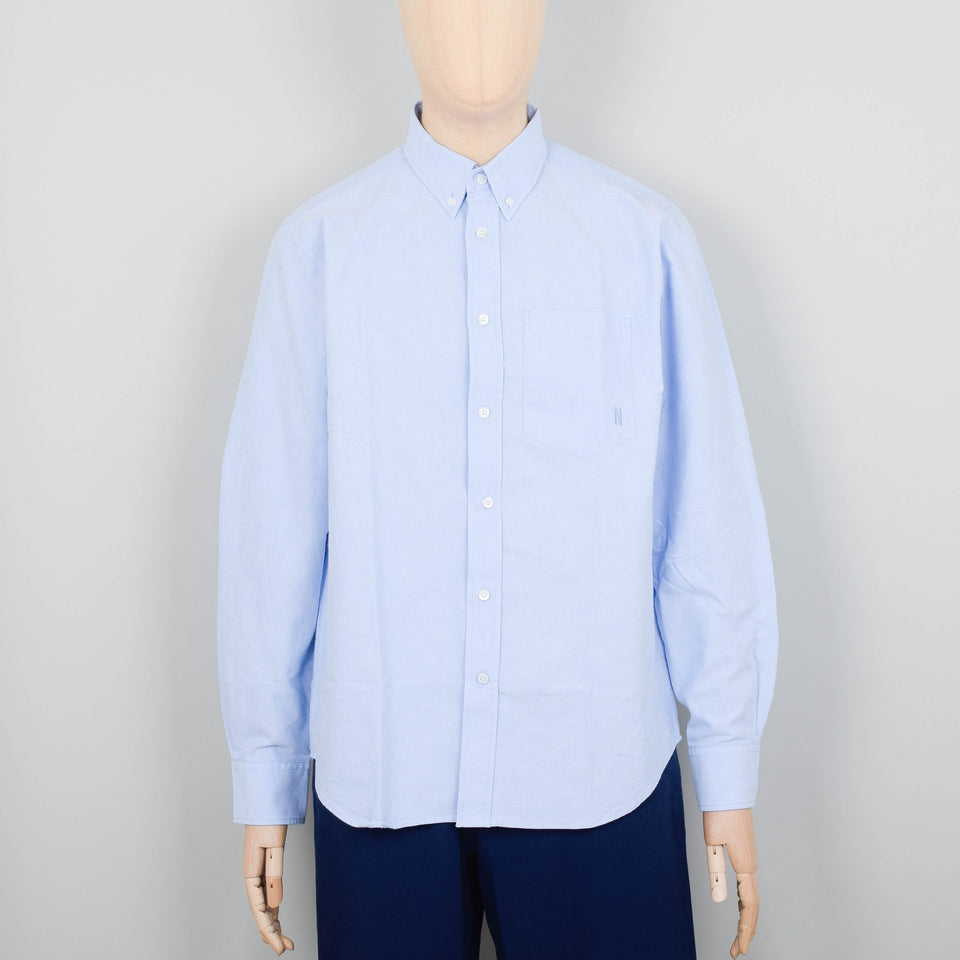 Norse Projects Algot Oxford Monogram - Pale Blue