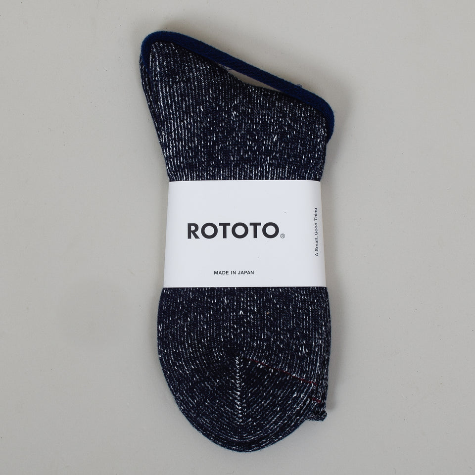 RoToTo Washi Pile Crew Socks - Navy