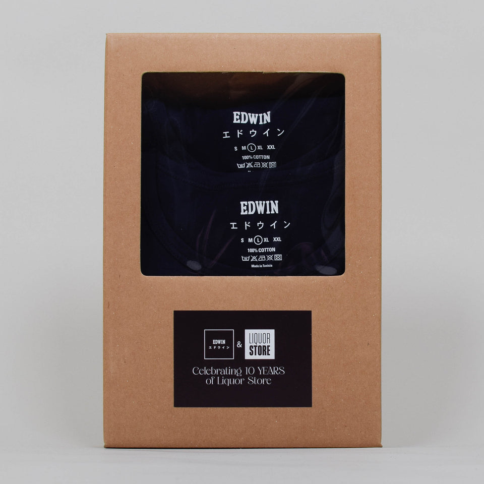 Liquor Store x Edwin 10th Anniversary Twin Pack T-Shirts - Navy