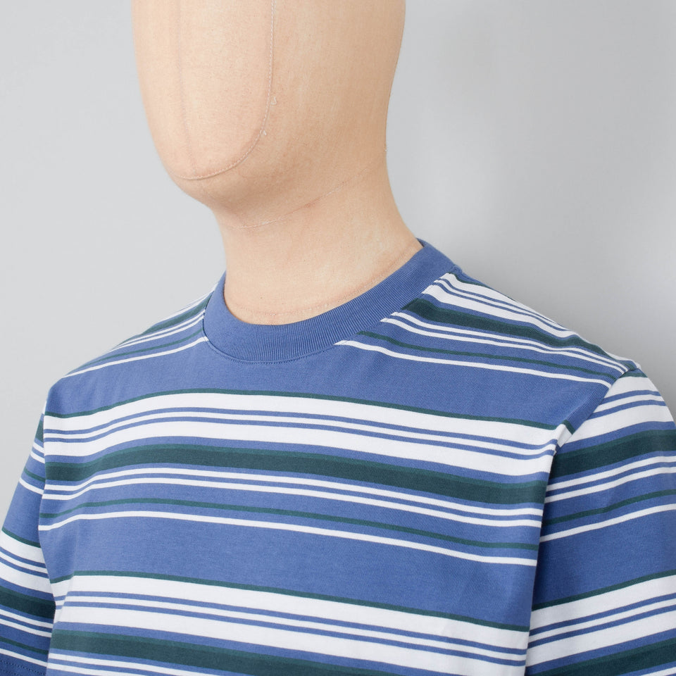 Norse Projects Johannes Weekend Stripe SS T-Shirt - Calcite Blue