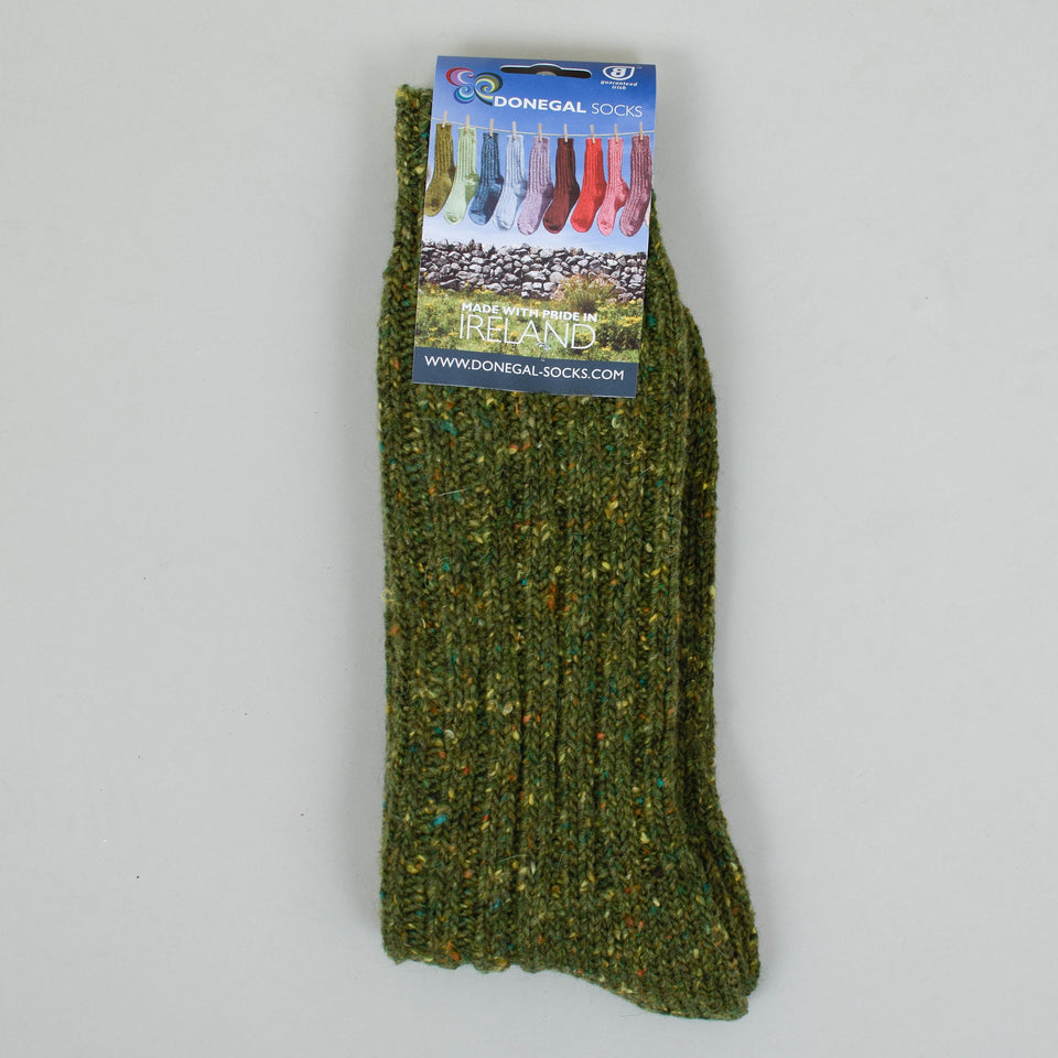 Donegal Wool Mix Sock - Moss