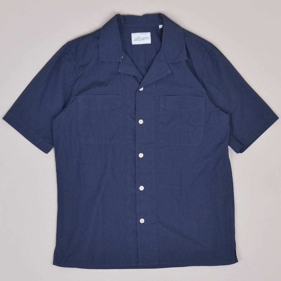 Albam SS Reverse Collar Shirt - Navy
