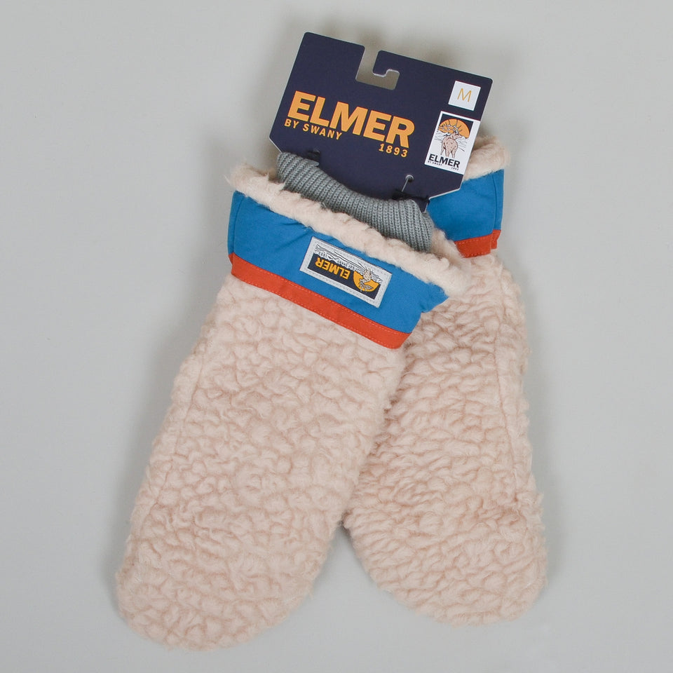 Elmer By Swany EM354 Wool Pile Mitten - Beige/Blue