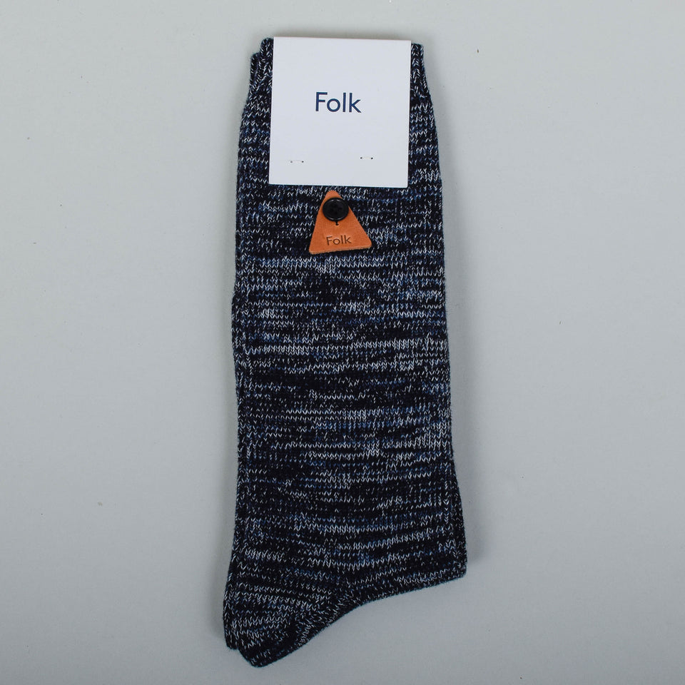 Folk Melange Socks - Slate Mix