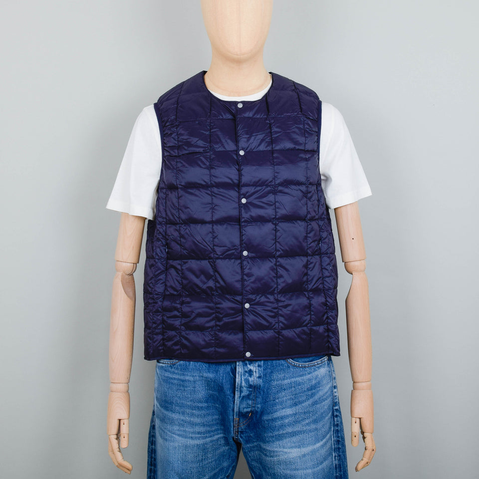 Taion 004 Crew Neck Button Down Vest - Navy