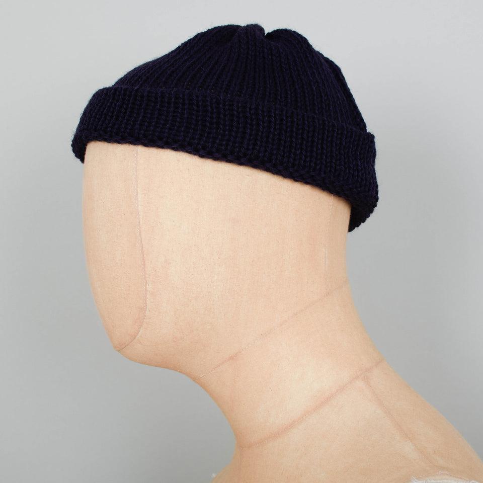 Universal Works Short Watch Cap British Wool - Navy