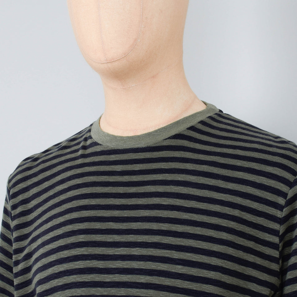 Folk Classic Stripe Tee - Olive/Black
