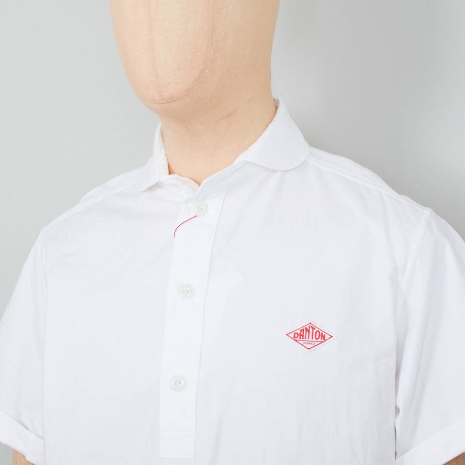 Danton Round Collar P.O Shirt S/S - White