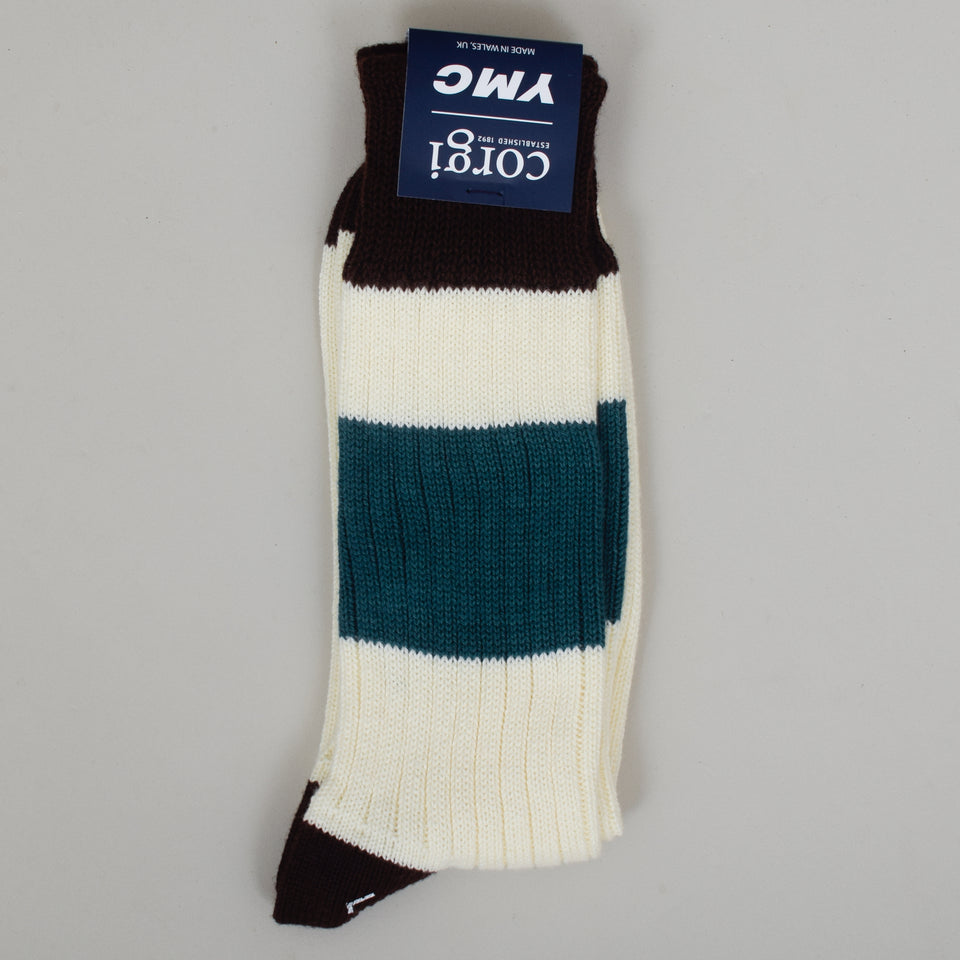 Corgi x YMC Sports Rib Sock - Brown