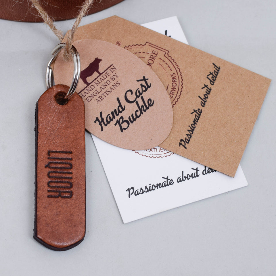 Barnes & Moore Roller Oak Bark Belt - Dark Stain / Nickel