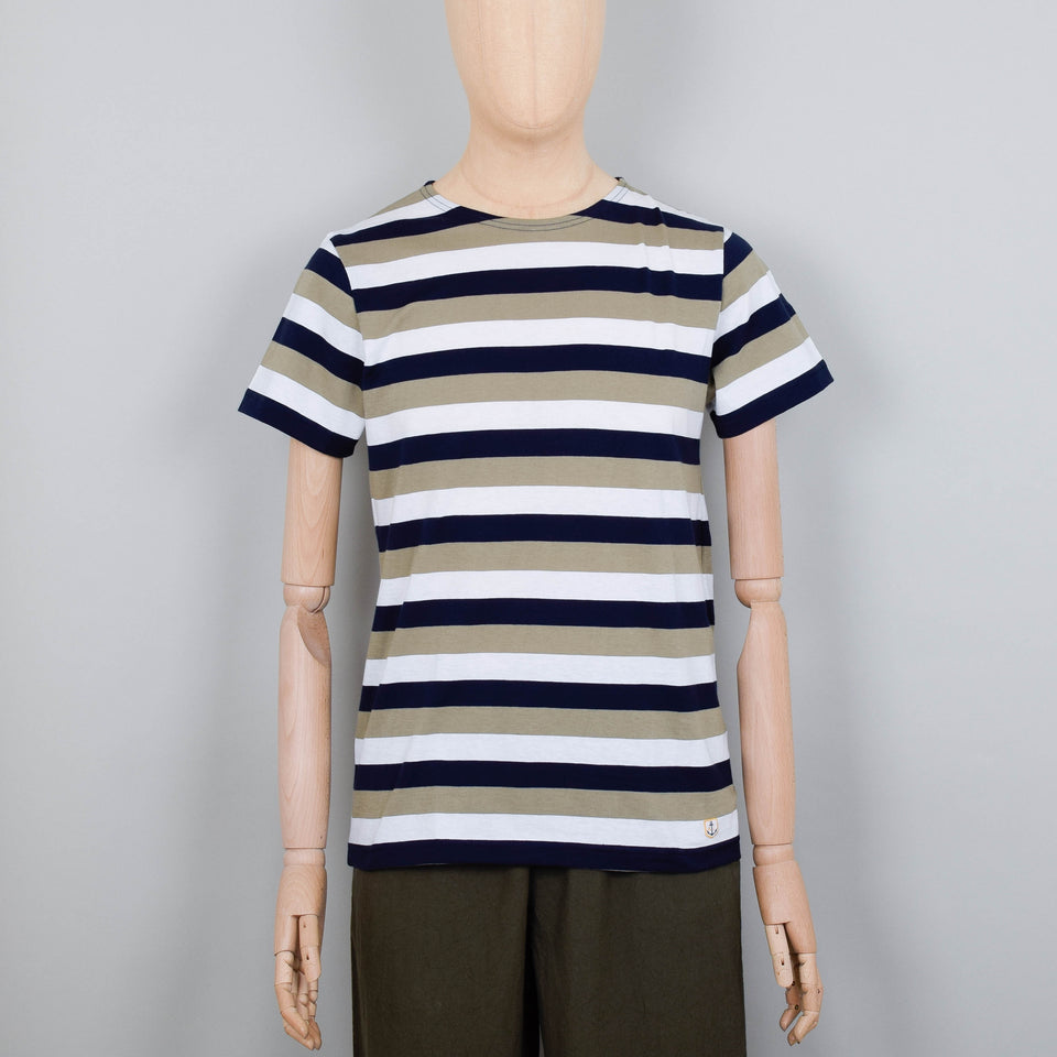 Armor Lux Short Sleeve Sailor T-Shirt - Green Stripe