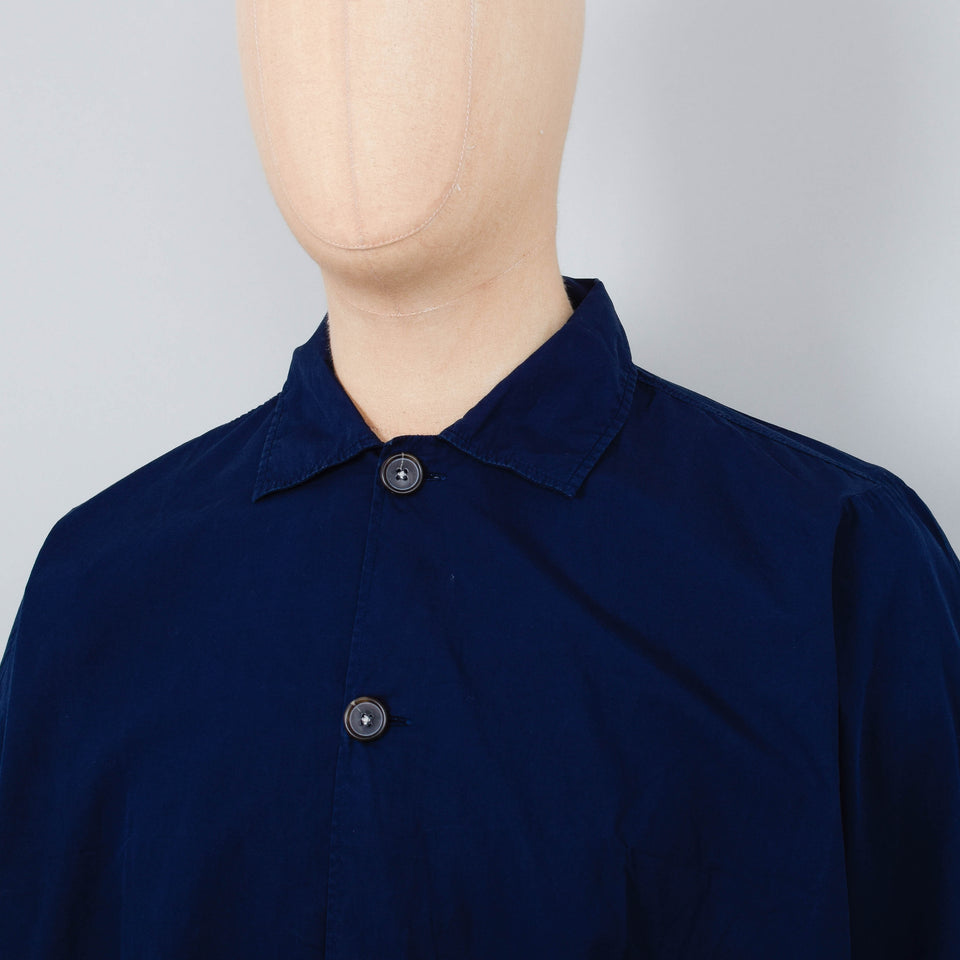 Universal Works Travail Shirt Organic Fine Poplin - Navy