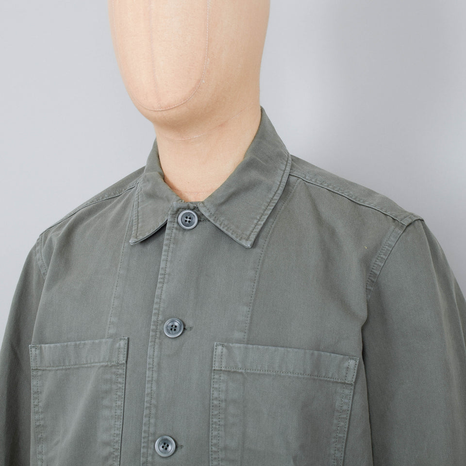 Norse Projects Tyge Broken Twill Overshirt - Dried Sage Green
