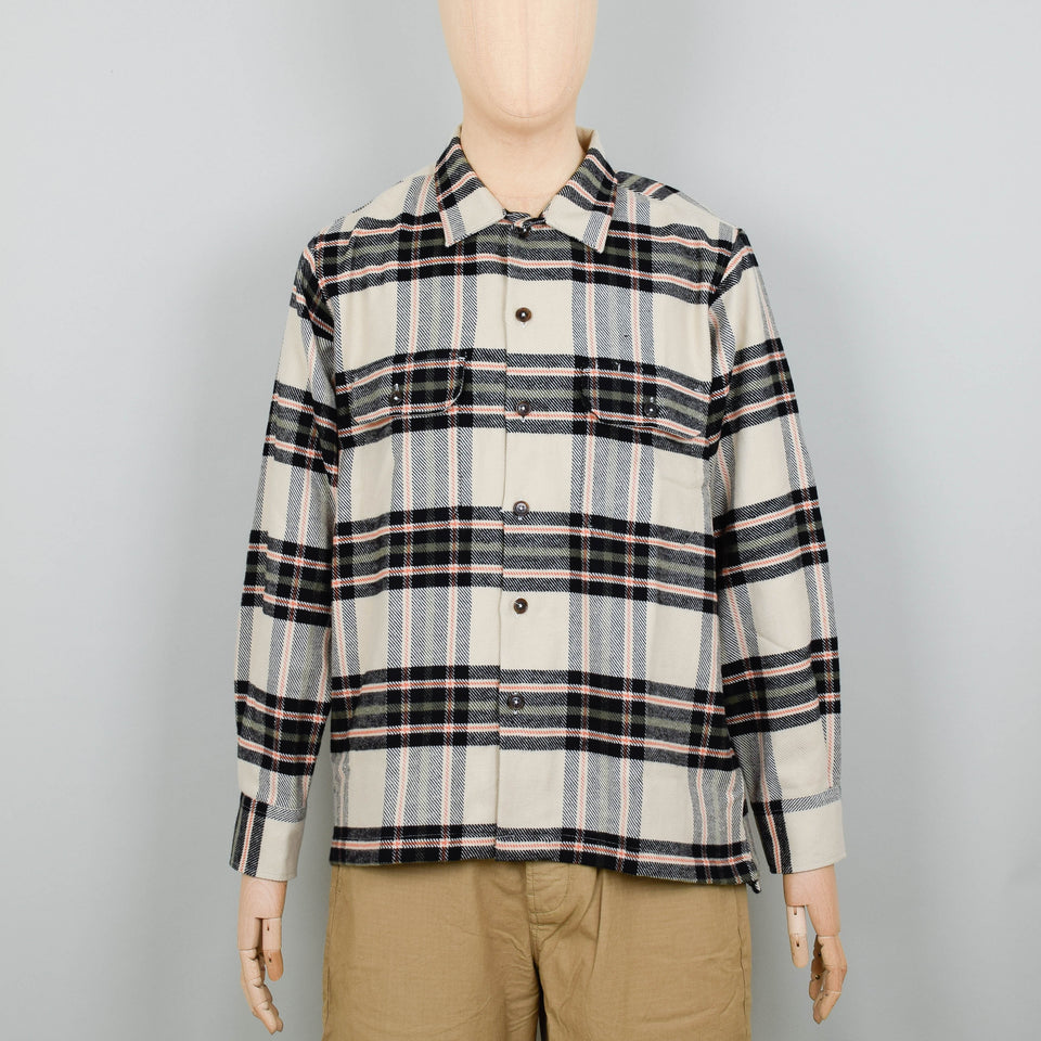 Universal Works Utility Shirt Cosy Check - Charcoal