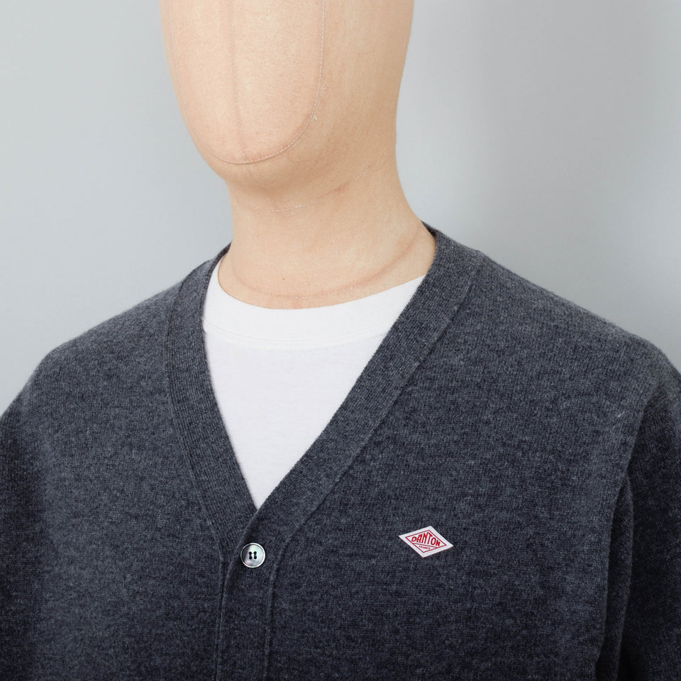 Danton V Neck Cardigan - Charcoal