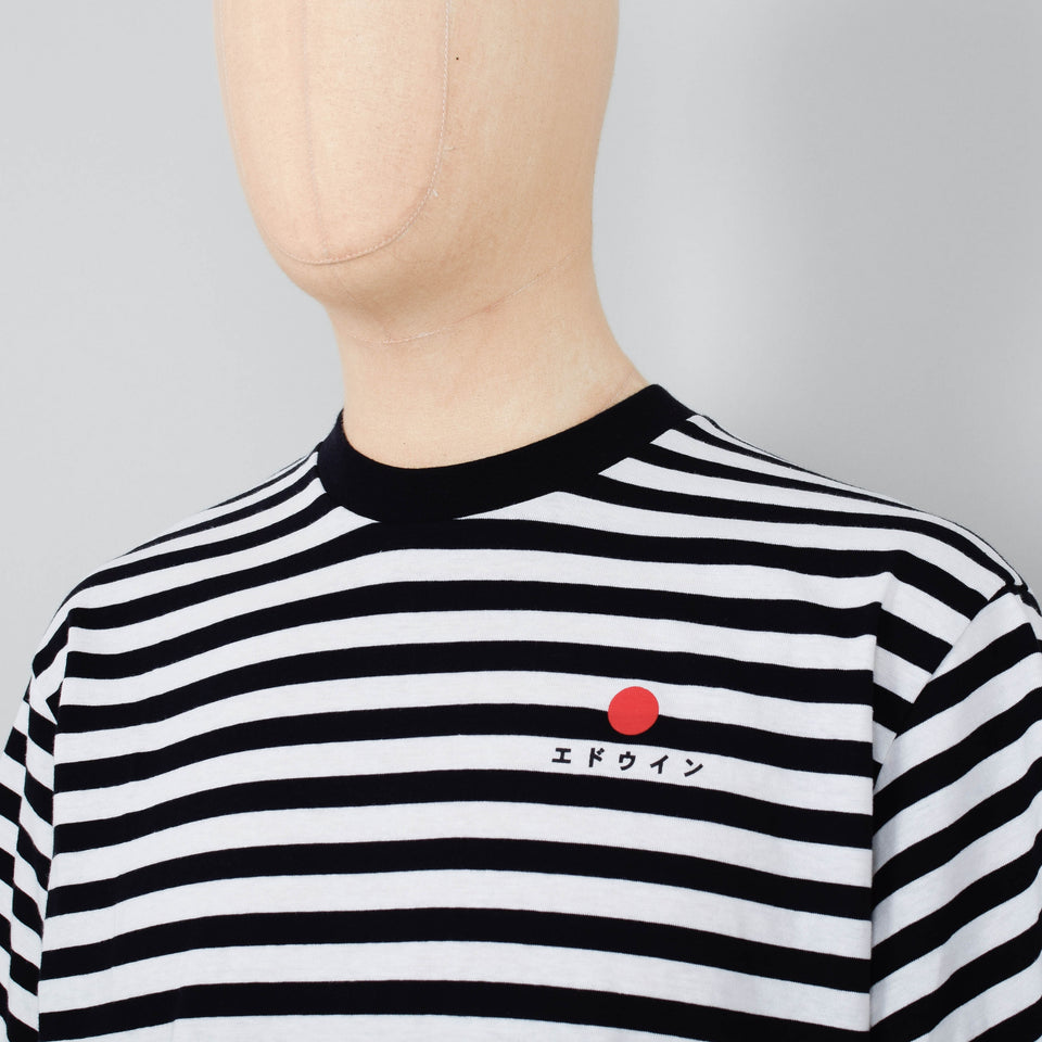 Edwin Basic Stripe T-Shirt - Black / White