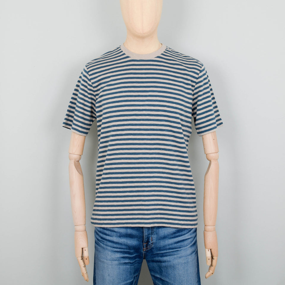 Folk Classic Stripe Tee -  Dark Cyan/Natural