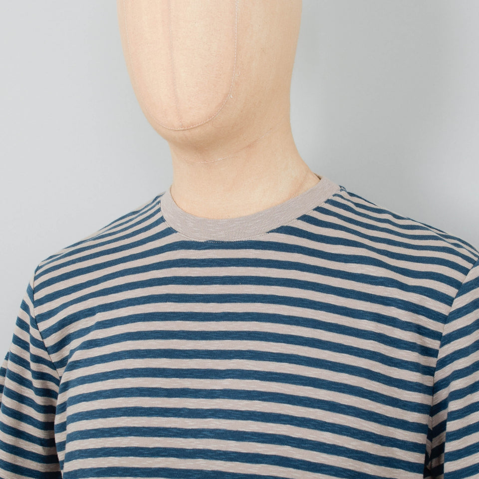 Folk Classic Stripe Tee -  Dark Cyan/Natural
