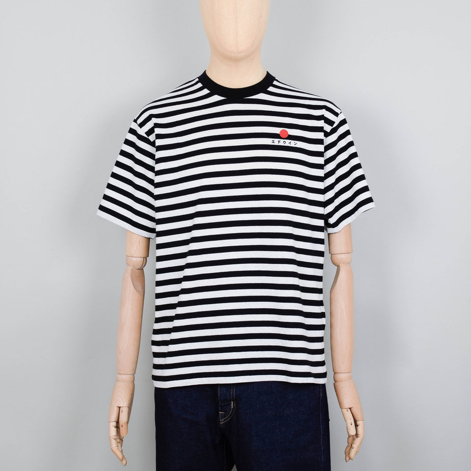 Edwin Basic Stripe T-Shirt - Black / White