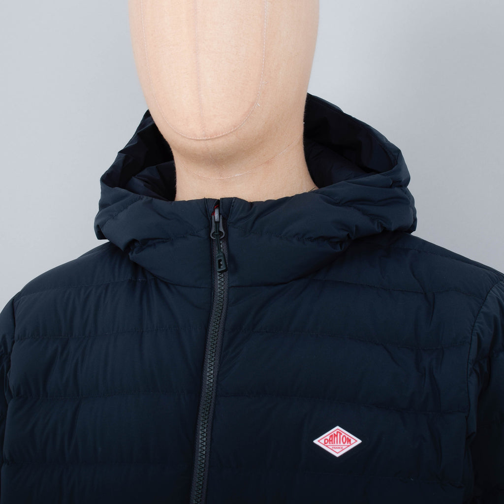 M*u様 DANTON DOWN HOODED JACKET DANTON Wool Like Polyester Middle Down Hooded Jacket , Navy