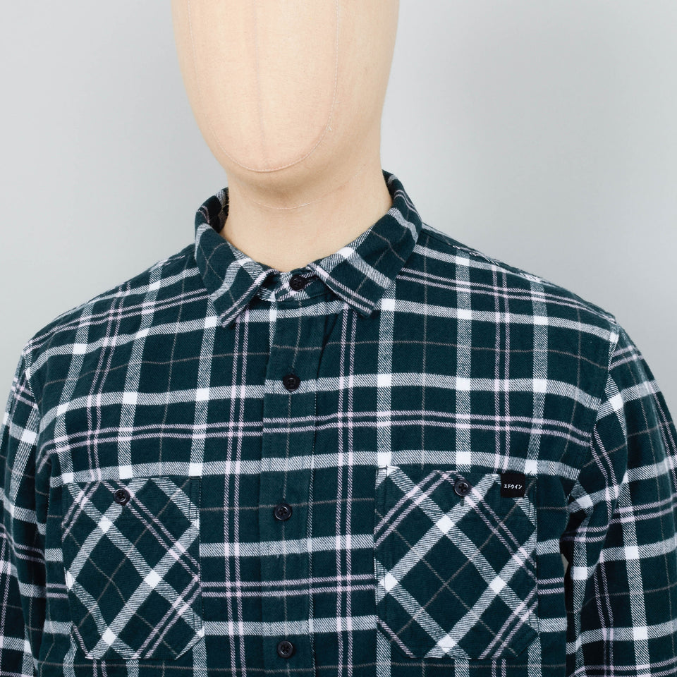 Edwin Labour Shirt Heavy Brushed Cotton Flannel Check - Pine