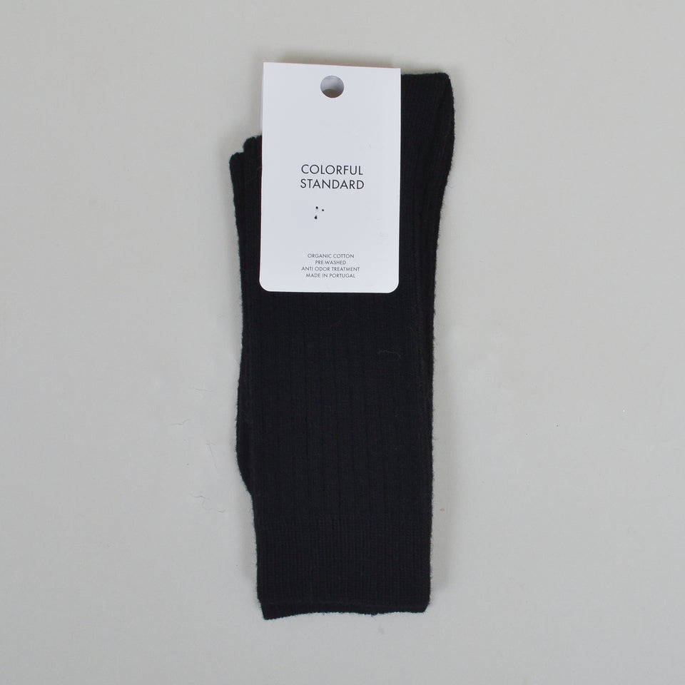 Colorful Standard Merino Wool Blend Sock - Deep Black