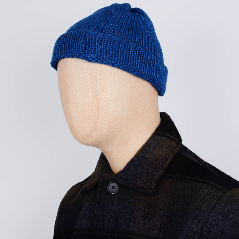 Universal Works Short Watch Cap British Wool - Work Blue