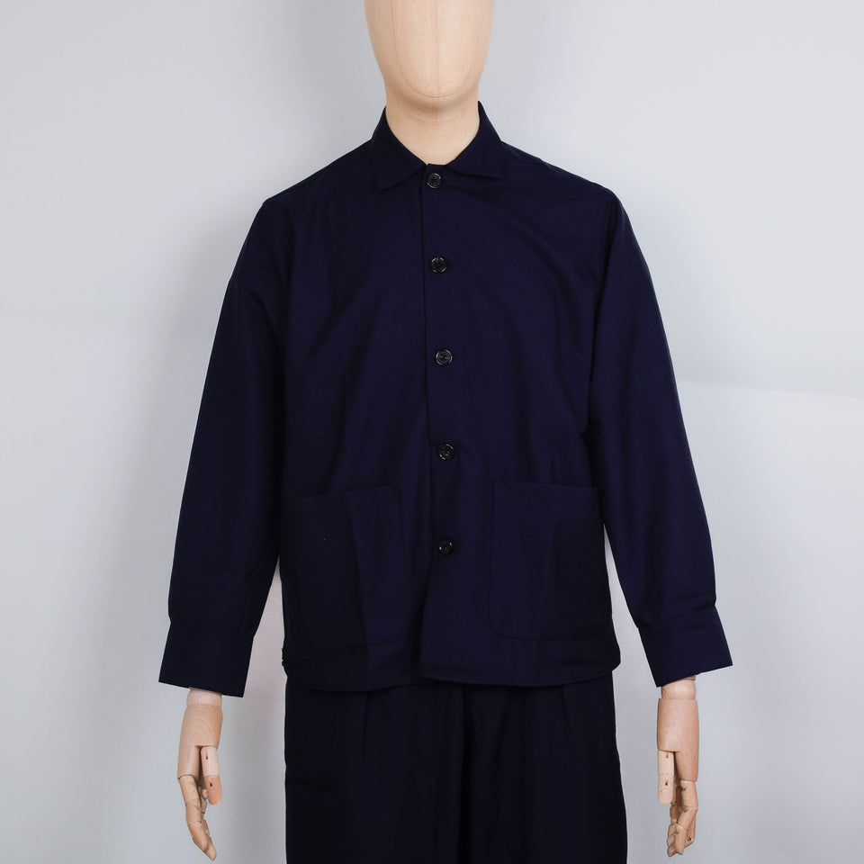 Universal Works Travail Overshirt Tropical Suiting - Navy