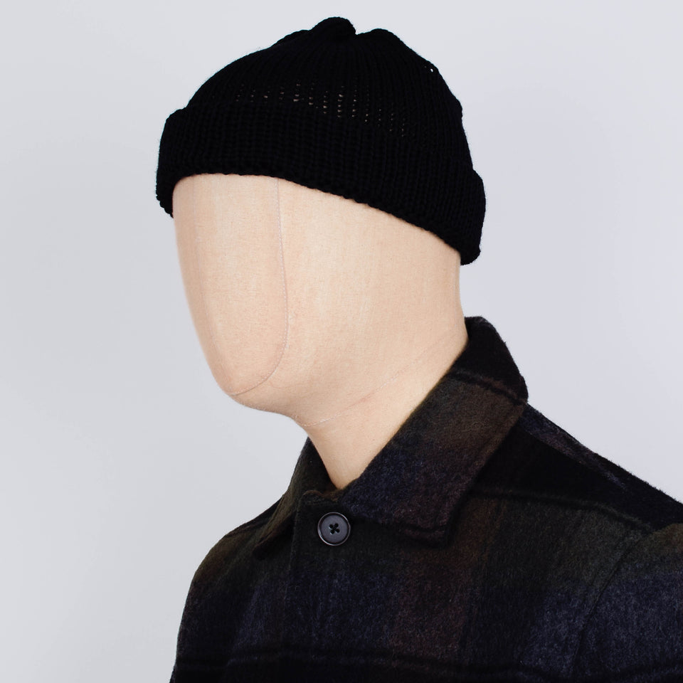 Universal Works Short Watch Cap British Wool - Black