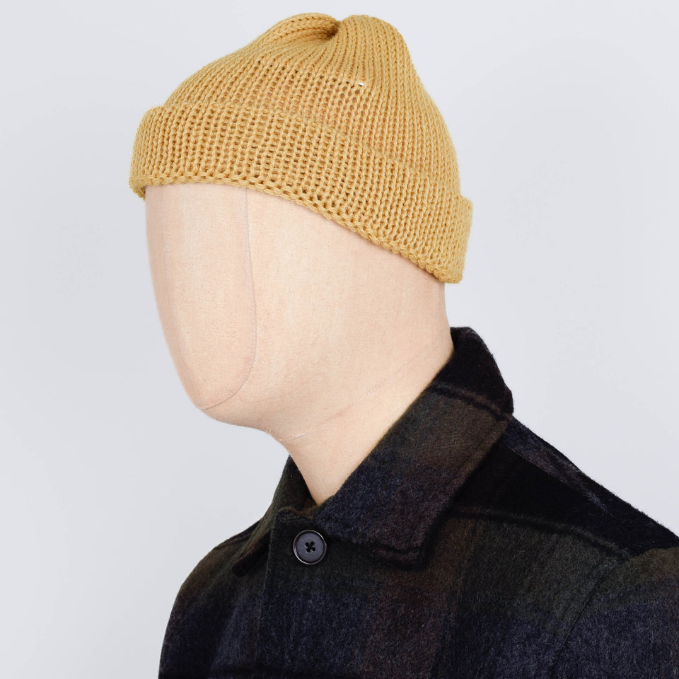 Universal Works Short Watch Cap British Wool - Yellow